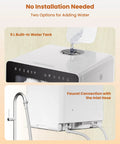 Compact Countertop Dishwasher With Built In Water Softener And Smart Eco Mode For Zero Hassle Cleaning And Spotless Dishes. 5L water tank and faucet connection.