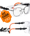Over Eyeglasses Safety Goggles With Anti Fog Lenses And Scratch Resistant HD Clarity ANSI Z87 Approved Protective Eyewear set