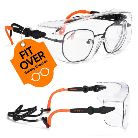 Over Eyeglasses Safety Goggles With Anti Fog Lenses And Scratch Resistant HD Clarity ANSI Z87 Approved Protective Eyewear set