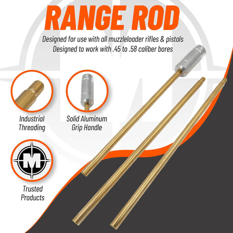 Rock Solid Brass 33 Inch Muzzleloader Range Rod With Ergonomic T Handle Grip Built For Lifetime Durability And Heavy Use At The Range
