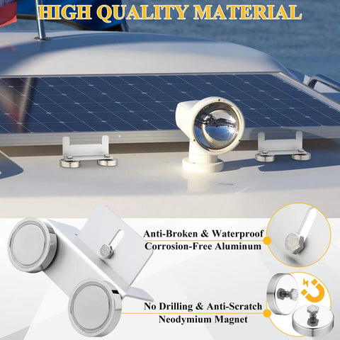 16 Pack No Drill Magnetic Solar Panel Mount Brackets With 4800 Lbs Total Hold Z Style Solar Mounts For Sheds Roofs Walls Boats Trucks