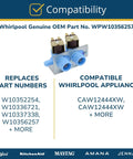 Whirlpool Genuine OEM Part No. WPW10356257 washer water inlet valve assembly, blue plastic and metal replacement