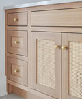 Wooden cabinet with Brushed Gold Cabinet Knobs Set Of 10 Brass Drawer Pulls For Kitchen Cupboards And Bathroom Dresser Zinc Alloy Hardware