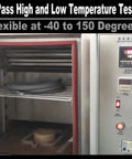 Temperature test for Beefy Hybrid Air Hose 3/8-Inch By 100-Feet 300 PSI, withstands -40 to 150 degrees with industrial fittings.