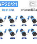 Waterproof Panel Mount Back Nut Connectors Kit SP13 SP16 SP17 SP20 SP21 IP68 Socket for Electrical Wiring 7Pole SP20 SP21