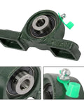 UCP201-8 Pillow Block Bearing Set 6 Pack with self-aligning spherical outer ring and pre-lubrication, shown close-up details