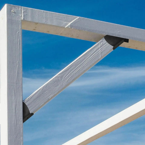 Heavy Duty 45 Degree Angle Bracket For 2x4 Wood Posts And Beams For Pergola Gazebo DIY Kit Black Iron Support 8 Pack Built To Last And Tough As Nails With 2mm Thick Iron And Black Powder Coating For Outdoor Weatherproof Strength Great For Outdoor
