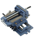 Cross Slide Vise Drill 5 Inch 2 Way XY Heavy Duty Clamp for Metal Milling and Drilling Machines Blue Precision Workholding Vise With Dual Handles for Accurate X and Y Axis Movement and Secure Clamp. blue cast iron vise with dual handles for milling and drilling