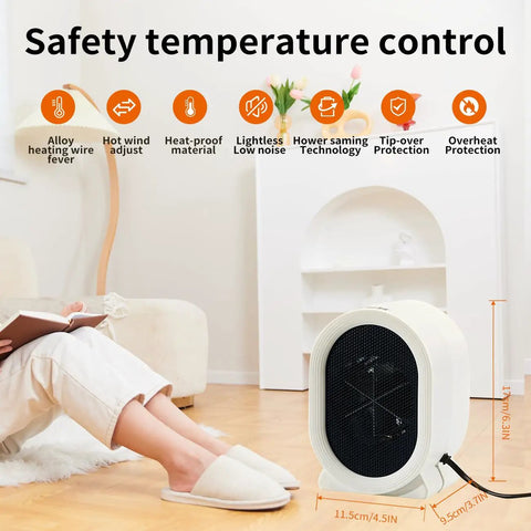 Cozy Yet Powerful 400W Space Heater For Desk And Office Use with safety features in living room setting