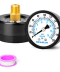 Well Pump Pressure Gauge 0-200 Psi, One Quarter Inch NPT, 2 Inch Dial Face, Back Mount for Air Compressor Regulator and Water Filter, Tough, Reliable Gauge with Teflon Tape Included.