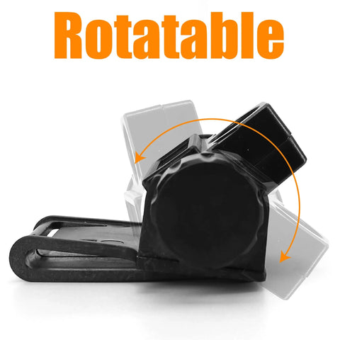 Rechargeable Welding Helmet Light Attachment With Mount For Hard Hats Dual Beam Headlamp With Automatic Dimming Waterproof And Compact 8cm Clip On Design For Boss Level Worksite Lighting shown in a rotatable side view.