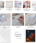 Desert Camp Pepper Paint By Numbers Kit for Adults Beginners with Frameless Printed Canvas showing paint steps and tools.