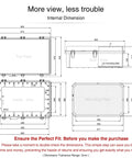 Technical diagram of Outdoor Electrical Box Heavy-Duty Weatherproof Junction Enclosure 24.2x16.4x9.1 inches, internal dimensions shown.