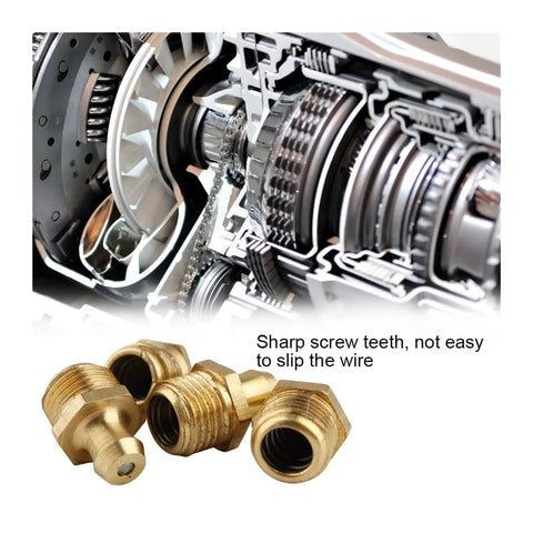 Pro Grade Brass Grease Fitting Assortment 15 Pcs Set M6 M8 M10 Nipple Nozzle Kit in machinery setup