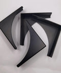 Four Heavy Duty Black Metal Corner Protectors Four Piece Set straight edge guards for furniture and cabinets.