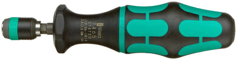 Kraftform 7465 Hexagon Torque Screwdriver with Quick Release Chuck and One Hand Operation, ergonomic handle, side view