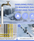 Image showing pipes with Ten Pack Self-Adhesive Pipe Insulation Sleeve With Pre-Slit Foam And Aluminum Foil Cover For Winter Use.