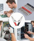 Dope 40 Pc Metal Alligator Clips Electronic Test Clamps Red And Black Kit With Sturdy Plastic Handles For Heavy Duty Battery Testing And Circuit Checks used on PCB and electrical panels