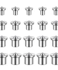 Handy Doweling Pin Center Drill Set With Sharp Point Transfer Plugs in four sizes, twenty-piece carbon steel doweling centers.