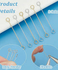 100 Pcs 25mm Brass Eye Pins Open Eye Pins 26 Gauge Double Sided Gold Silver Jewelry Findings For Diy Earrings Necklaces Bracelets Craft Making Durable Brass Construction For Beadwork And Jewelry Projects, gold and silver open eye pins