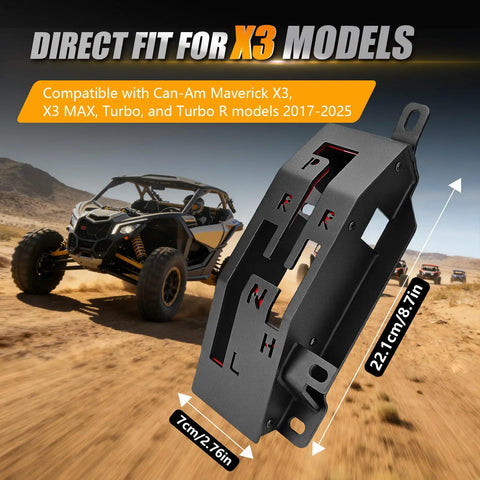 Heavy Duty Quick Shifter Gate For UTV Gear Shifter Upgrade For Can Am Maverick X3 And X3 Max Turbo R 2017 To 2025 with dimensions