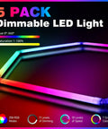 5 pack dimmable RGB LED lights in hexagonal shape, displaying vibrant colors, offering 358 RGB modes for versatile lighting.