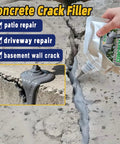 No Sweat Self Leveling Concrete Crack Filler And Waterproof Asphalt Sealant For Driveways Roads And Patios High Elasticity Repair Compound That Goes On Like Butter applied to a cracked concrete surface.