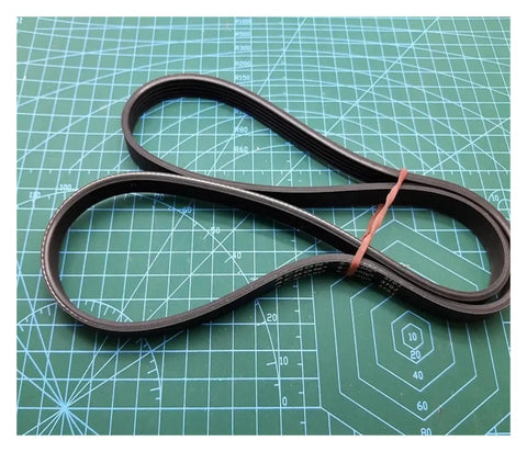 Top Shelf 380J Ribbed V Belt Replacement Drive Cord For Planer Treadmill Embroidery Machine shown on cutting mat.