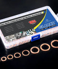 Copper Sealing Washers Set 165 Pieces Metric Flat Ring Copper Washers Assortment Eight Sizes M6 M8 M10 M12 M14 M16 M18 M20