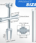 Heavy Hitter Tub Drain Wrench With Sliding Handle For Universal Cross Bars And Dead Simple Sink Pop Up Plug Removal Effortless Bathroom Plumbing Fix Kit with size dimensions.