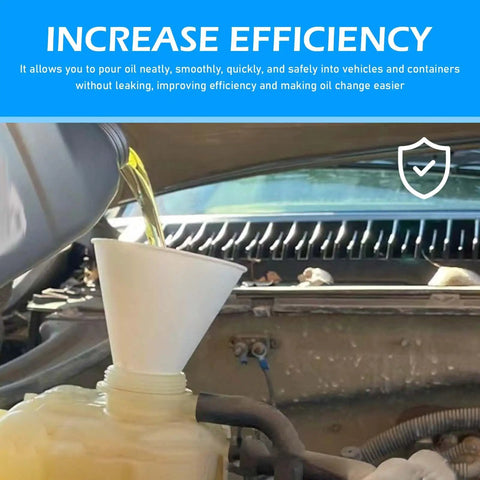 50 Pack Disposable Paper Oil Funnels for Cars and Home, 6oz Engine Oil Funnels used for pouring oil into a car engine.