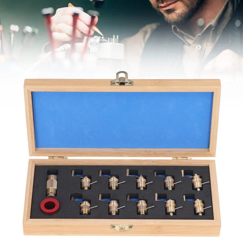 Mainspring Winder For Watches, Pro Grade Brass Watch Winding Tool With Ergonomic Non Slip Handle, DIY Kit in Wooden Box