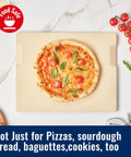Pizza Stone For Oven And Grill 15 X 12 Inch Cordierite Baking Stone With Four Built In Handles 7.4 Lb Heavy Duty Thermal Shock