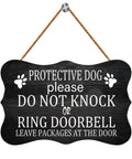 Do Not Knock Or Ring Doorbell Sign Please Leave Packages At The Door Wooden Hanging Sign 12 By 8 Inch Rustic Decor