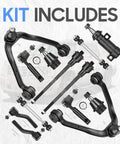 13-pc 4WD front upper control arms with ball joints and tie rods suspension kit for GM trucks/SUVs