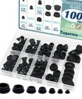 Assorted Size Black Silicone Hole Plugs 100 Pcs For Round Holes 4mm To 13mm With Frosted Finish in storage case and array