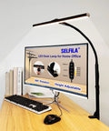 Clip On Desk Lamp With Clamp 360 Degree Swing Arm Gooseneck Task Light for office, height adjustable LED over computer monitor