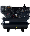 Rugged 13 Horsepower Gas Air Compressor Featuring A Bulletproof 30 Gallon Horizontal Tank That Pushes 180 Psi And Delivers 18 Cfm.