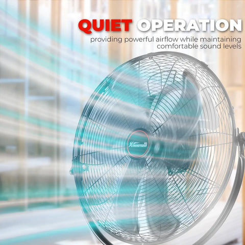 20 Inch High Velocity Shop Fan With Telescoping Height, 3 Speed Control, Adjustable Tilt, Heavy Duty Standing Floor Fan for Workshop