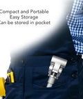 Adjustable Door Hinge Wrench For Quick Precise Repair With Manual Jaw Stainless Steel in pocket of work apron