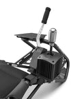Universal Sim Racing Gear Shifter and Handbrake Mount Adjustable Cockpit Bracket showing gear shifter and handbrake setup.