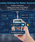 Beefy 500N Digital Force Gauge With Real Time, Peak And First Peak Modes For Tension And Compression Testing, Backlit LCD Screen, Four Units N Kg Lb Oz, High Precision Inner Sensor, Easy Trigger Pull For DIY, Lab Or Workshop with gravity calibration and alarm settings