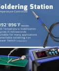 Fume Extractor And Soldering Station 2 In 1 Solder Smoke Absorber With PID Temperature Control showing temperature range and features