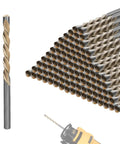 Pro Grade 50 Pack 5/32 Inch Drywall Bits Cut Through Plaster And Wood Boards Like Hot Knife Through Butter Perfect For Spiral Saw Use With Zero Sweat Or Kickback Issues Every Time, showing twisted bits.