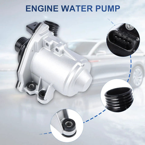 Engine Electric Coolant Water Pump Direct Oem Replacement For Bmw X5 E70 30I Models Years 2007 Through 2010 features sleek silver design.