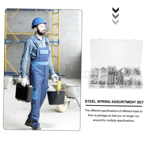 Super Cool 200 Piece Spring Kit Mix With Heavy Duty Extension And Compression Springs For Tough DIY Repairs Automotive Fix Ups, Construction Jobs, Fastening Tasks And Crafting Projects In A Handy Storage Box steel spring assortment set in case