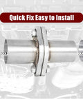 Top Shelf 2.25 Inch Exhaust Flange Pipe 2 Bolt Slotted Flange Stainless Steel Quick Fix Repair Kit connects sections securely.
