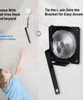 Deadbolt Lockout Device Block Thumb Turn Kid Safe, Child Proof Safety Cover on door with nail-free hook and lanyard