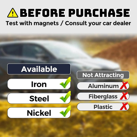 Two Pack 18x12 Inch Car Magnets With 40 Mil Thick Flexible Sheets, compatibility check for vehicle surfaces before purchase