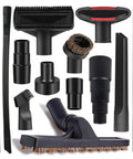 13-Piece Universal Vacuum Attachment Kit For Wet And Dry Cleaning Fits Hoses From 1 Inch To One-Seven-Eighth Inch ID
